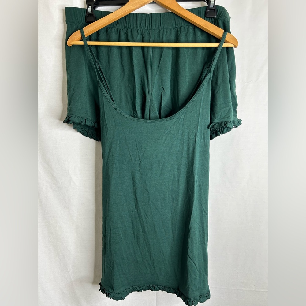 Lake Green Ruffle Pajama Shorts and Top Set Size 2XL